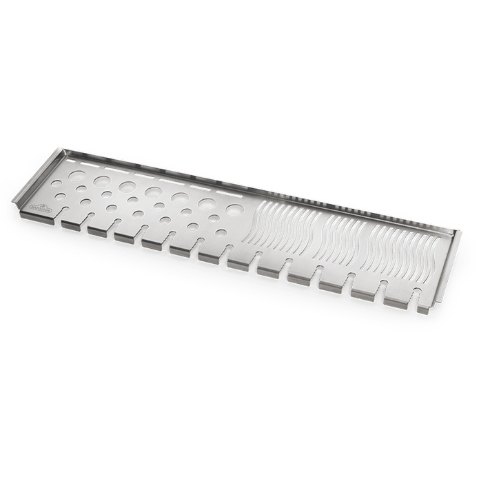 Multifunctional grilling rack for Prestige 665, custom engineered stainless steel holder for wings and appetizers.
