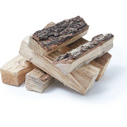 Gourmet wood selection featuring southern pecan wood splits for BBQ cooking and grilling.