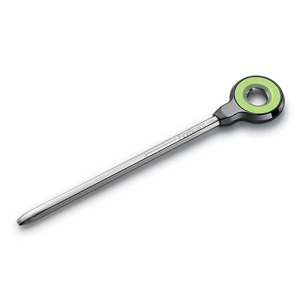 FireBoard Pulse wireless cooking thermometer with stainless steel probe and green accent for precise temperature readings.