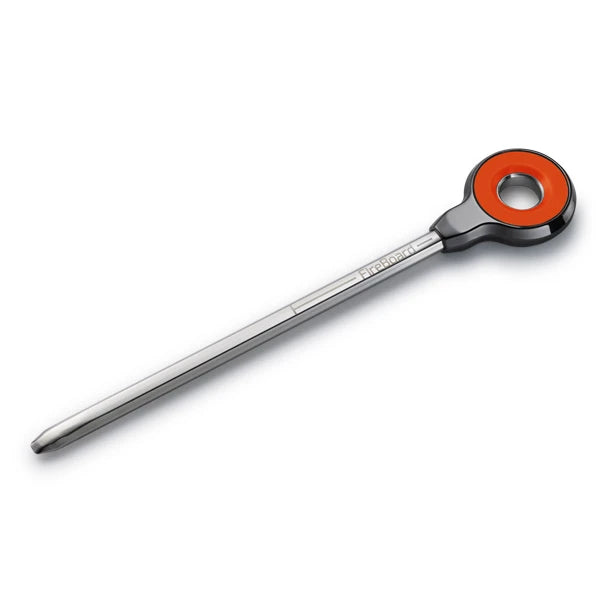 FireBoard Pulse wireless cooking thermometer probe with stainless steel and orange accent.