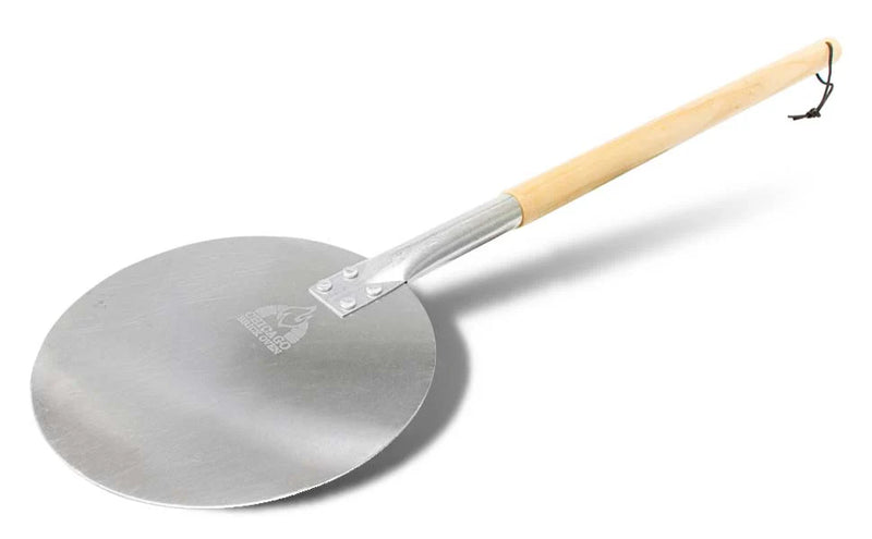 Chicago Brick Oven Aluminum Pizza Peel - Turning Pizza Paddle with Leather Strap and Detachable Wood Handle - Bakeware & Pizza Oven Accessories - 9 in - The Kansas City BBQ Store