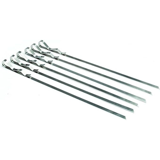 Steven Raichlen Stainless Steel Flat Skewers 17" -Set of 6 - The Kansas City BBQ Store
