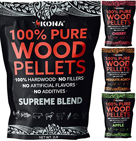 Kona Premium Wood Pellets - Grilling, BBQ & Smoking - Concentrated 100% Hardwood Variety Pack - The Kansas City BBQ Store