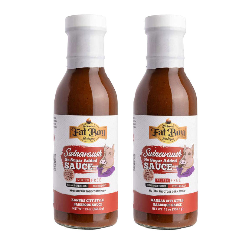 Swinewaush No Sugar Added Gluten Free Natural BBQ Sauce 13 oz - Pack of 2