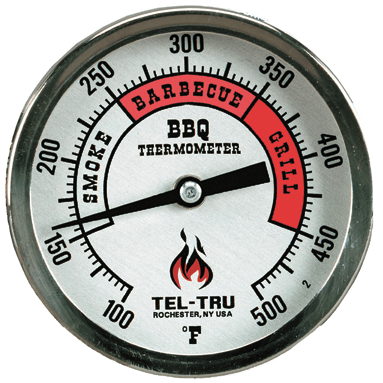 Tel-Tru GT300R Bi-Metal Process Thermometer - 3" Dial, 1/2 NPT Back Connection, 200-1000°F Range