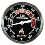 Tel-Tru BQ300 Thermometer, 3" black dial, 4" stem - The Kansas City BBQ Store