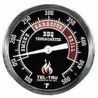 Tel-Tru BQ300 Thermometer, 3" black dial, 4" stem - The Kansas City BBQ Store