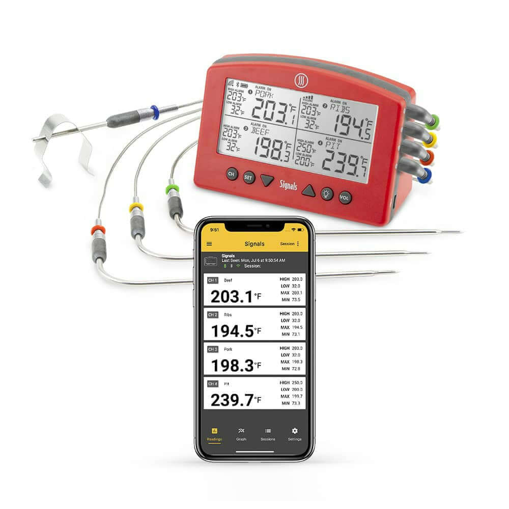 ThermoWorks Signals Wi-Fi & Bluetooth 4-Channel Thermometer - The Kansas City BBQ Store