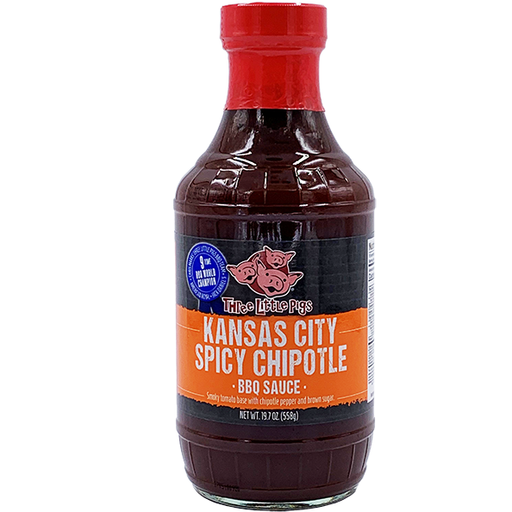 Three Little Pigs Kansas City Spicy Chipotle BBQ Sauce 19.5 oz. - The Kansas City BBQ Store