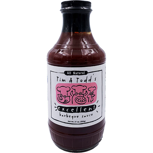 Tim & Todd’s Excellent BBQ Sauce 21 oz bottle front label