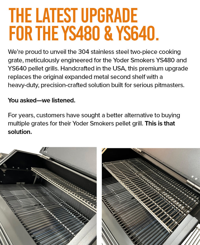 Yoder Smoker YS480 Stainless Steel 2 pc Cooking Grates - The Kansas City BBQ Store