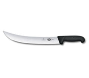 Victorinox 10" Curved Cimeter Knife with Fibrox Pro Handle for trimming and slicing tasks - Fibrox Pro curved cimeter knife.