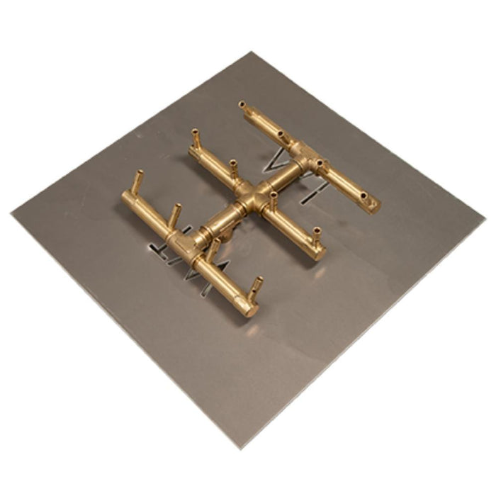 Warming Trends CFBST120 Square Tree-Style CROSSFIRE 10-Inch Brass Gas Burner - The Kansas City BBQ Store
