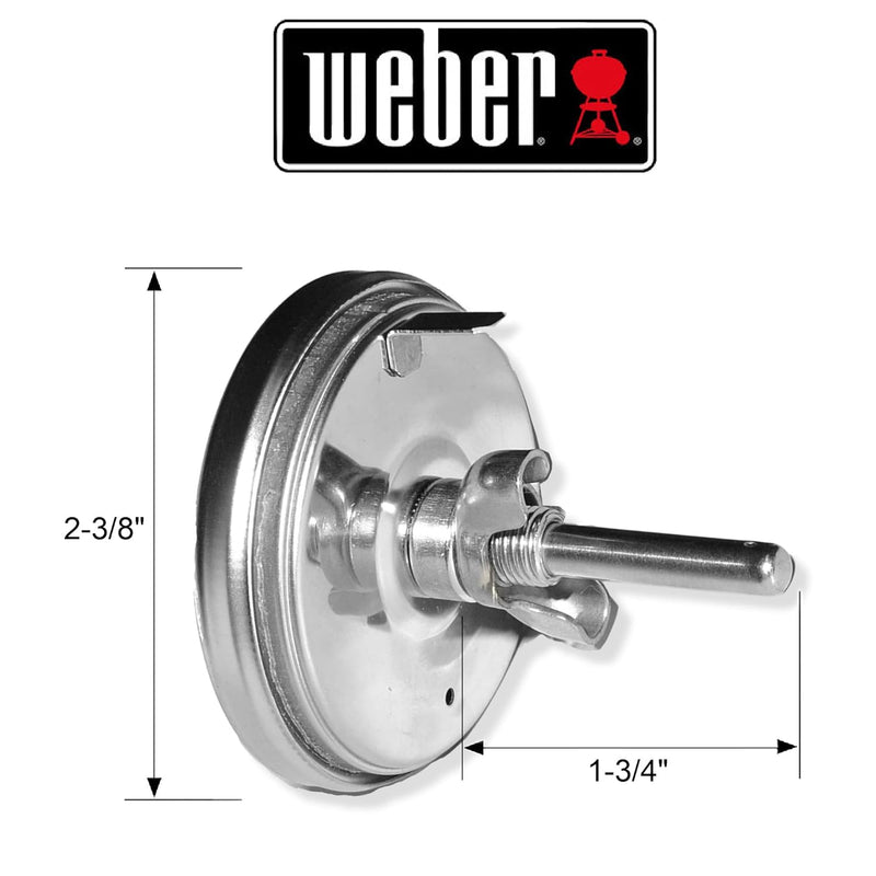 Weber Replacement Thermometer 67088, Center Mount, 2-3/8" Diameter - The Kansas City BBQ Store