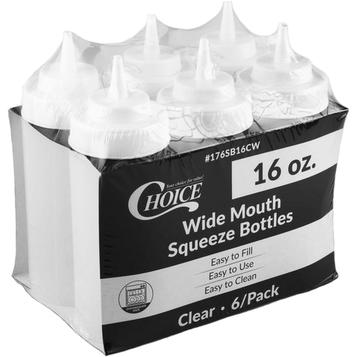 Wide Mouth Squeeze Bottles 6-Pack 16 oz. - The Kansas City BBQ Store