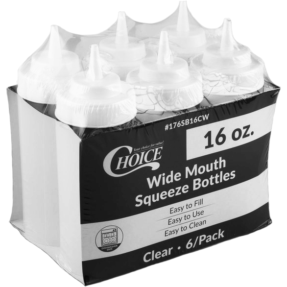 Choice Wide Mouth Squeeze Bottles | 16 oz. (6pack) - The Kansas City BBQ Store