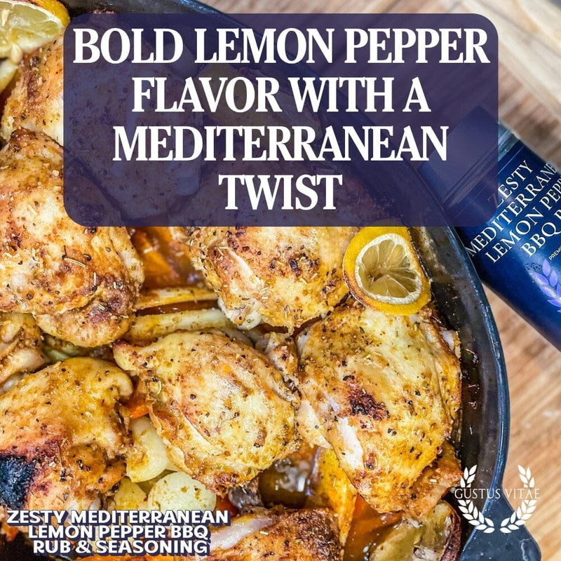 Zesty Mediterranean Lemon Pepper BBQ Rub & Seasoning